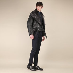 The Aviator' Oversized Grey Shearling Coat - Made To Order ...